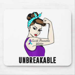Suicide Prevention Warrior Unbreakable Perfect Str Mouse Mat