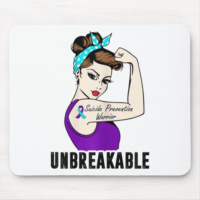 Suicide Prevention Warrior Unbreakable Perfect Str Mouse Mat (Front)