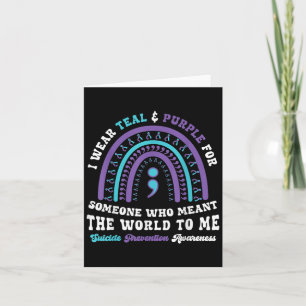 Suicide Prevention Wear Teal Purple Mental Health  Card