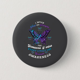 Suicide Prevention Wear Teal Purple Someone I Miss 6 Cm Round Badge