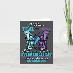 Suicide Prevention Wear Teal Purple Someone I Miss Card
