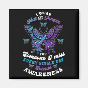 Suicide Prevention Wear Teal Purple Someone I Miss Magnet