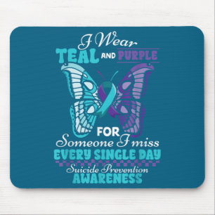 Suicide Prevention Wear Teal Purple Someone I Miss Mouse Mat