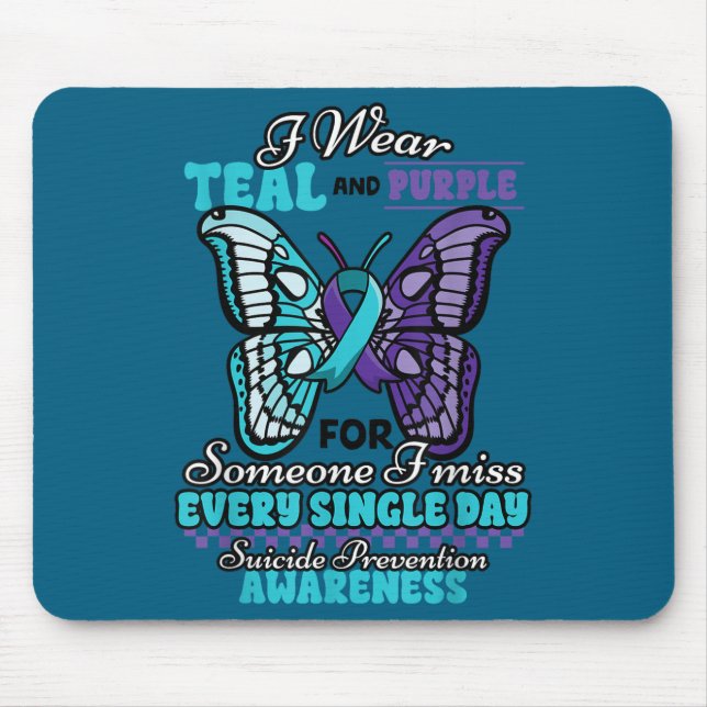 Suicide Prevention Wear Teal Purple Someone I Miss Mouse Mat (Front)
