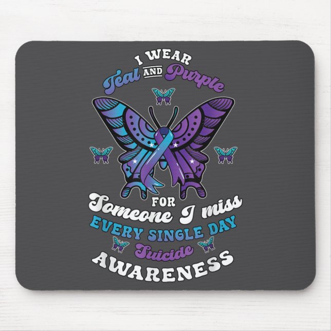 Suicide Prevention Wear Teal Purple Someone I Miss Mouse Mat (Front)