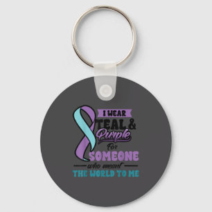Suicide Prevention Wear Teal Purple Someone Meant  Key Ring