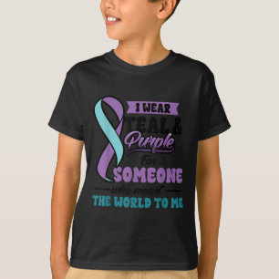Suicide Prevention Wear Teal Purple Someone Meant T-Shirt