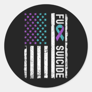 Suicide Prevention Week Awareness Month American F Classic Round Sticker