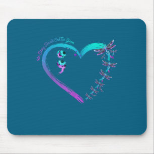 Suicide Prevention Week Dragonfly Heart Ribbon Sem Mouse Mat