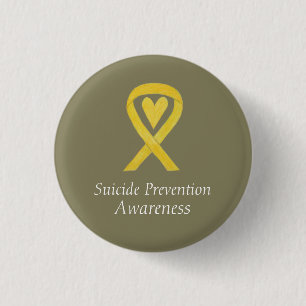 Suicide Prevention Yellow Awareness Ribbon Pins