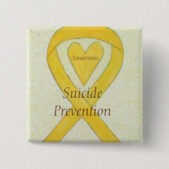 Suicide Prevention Yellow Awareness Ribbon Pins (Front)