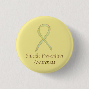 Suicide Prevention Yellow Awareness Ribbon Pins