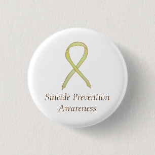 Suicide Prevention Yellow Awareness Ribbon Pins