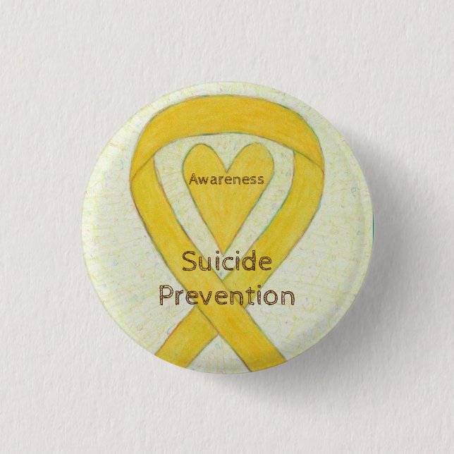 Suicide Prevention Yellow Awareness Ribbon Pins (Front)