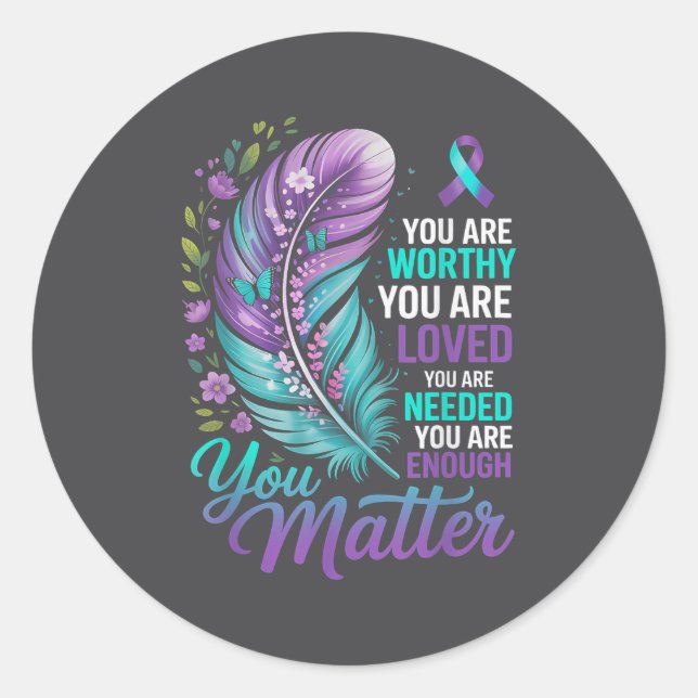 Suicide Prevention You Mental Health Awareness Wom Classic Round Sticker (Front)