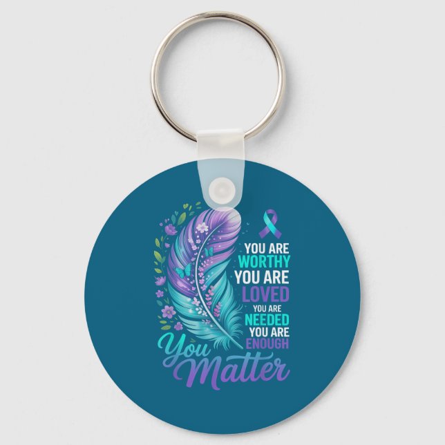 Suicide Prevention You Mental Health Awareness Wom Key Ring (Front)