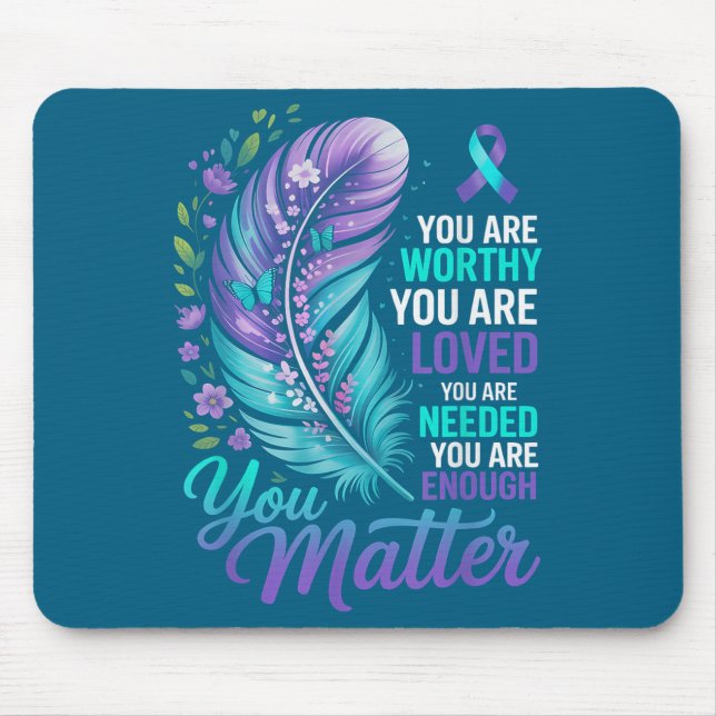 Suicide Prevention You Mental Health Awareness Wom Mouse Mat (Front)