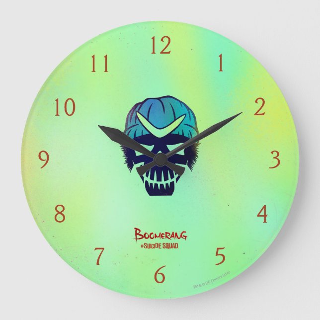 Suicide Squad | Boomerang Head Icon Large Clock (Front)