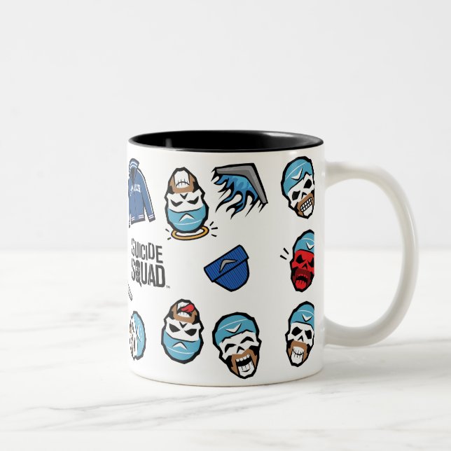 Suicide Squad | Captain Boomerang Emoji Pattern Two-Tone Coffee Mug (Right)