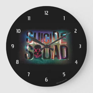 Suicide Squad   Colorful Glow Logo Large Clock