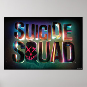 Suicide Squad   Colorful Glow Logo Poster