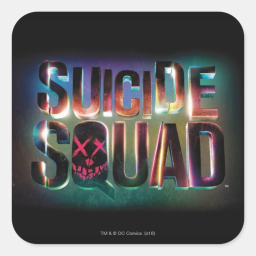 Image of Suicide Squad | Colourful Glow Logo Square Sticker