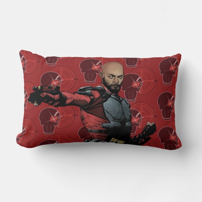 Suicide Squad | Deadshot Comic Book Art Lumbar Cushion (Front)