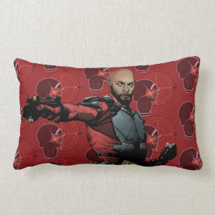 Suicide Squad   Deadshot Comic Book Art Lumbar Cushion