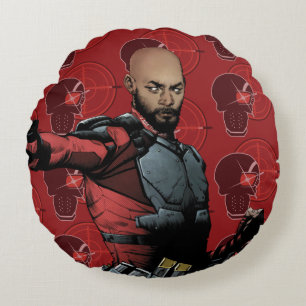 Suicide Squad   Deadshot Comic Book Art Round Cushion