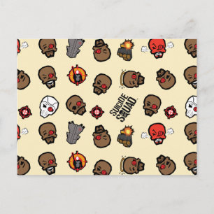 Suicide Squad   Deadshot Emoji Pattern Postcard