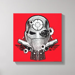 Suicide Squad   Deadshot Mask & Guns Tattoo Art Canvas Print