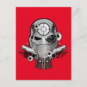 Suicide Squad   Deadshot Mask & Guns Tattoo Art Postcard