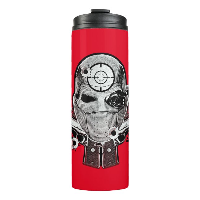 Suicide Squad | Deadshot Mask & Guns Tattoo Art Thermal Tumbler (Front)
