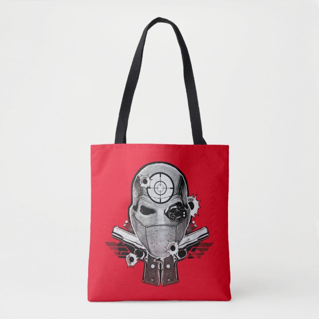 Suicide Squad | Deadshot Mask & Guns Tattoo Art Tote Bag (Front)