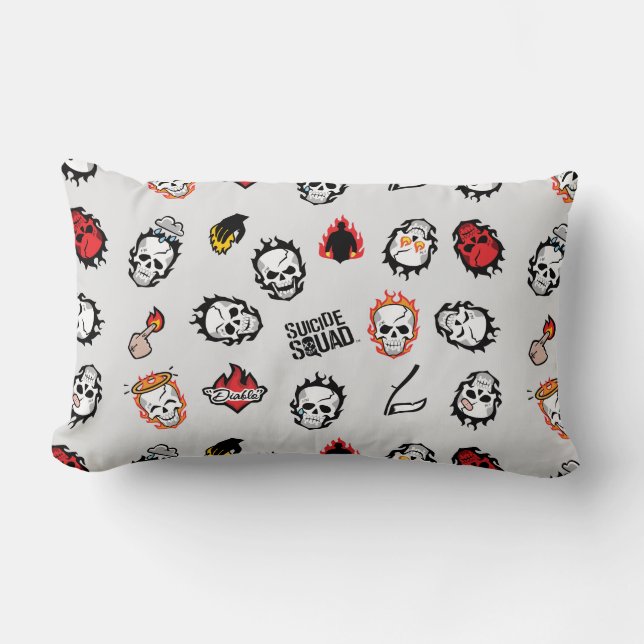 Suicide Squad | Diablo Emoji Pattern Lumbar Cushion (Front)