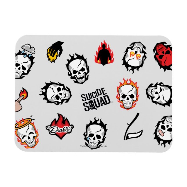 Suicide Squad | Diablo Emoji Pattern Magnet (Horizontal)