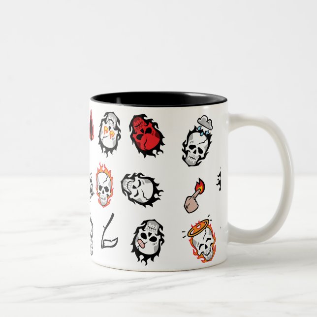 Suicide Squad | Diablo Emoji Pattern Two-Tone Coffee Mug (Right)