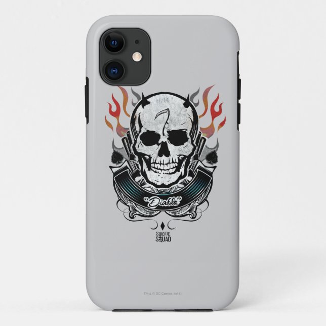Suicide Squad | Diablo Skull & Flames Tattoo Art Case-Mate iPhone Case (Back)