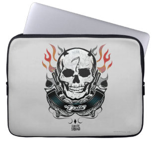 Suicide Squad   Diablo Skull & Flames Tattoo Art Laptop Sleeve