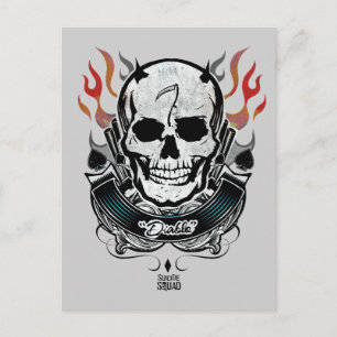 Suicide Squad   Diablo Skull & Flames Tattoo Art Postcard
