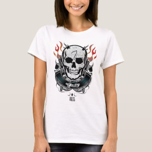 Suicide Squad   Diablo Skull & Flames Tattoo Art T-Shirt