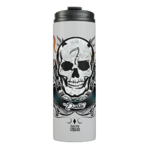 Suicide Squad   Diablo Skull & Flames Tattoo Art Thermal Tumbler