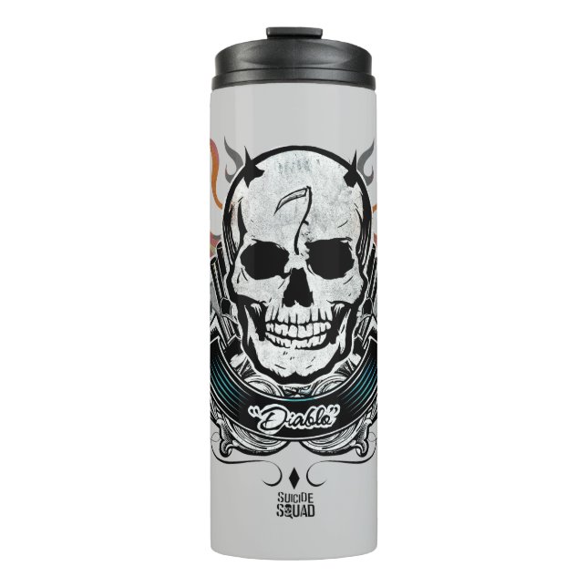 Suicide Squad | Diablo Skull & Flames Tattoo Art Thermal Tumbler (Front)