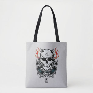Suicide Squad   Diablo Skull & Flames Tattoo Art Tote Bag