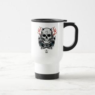 Suicide Squad   Diablo Skull & Flames Tattoo Art Travel Mug