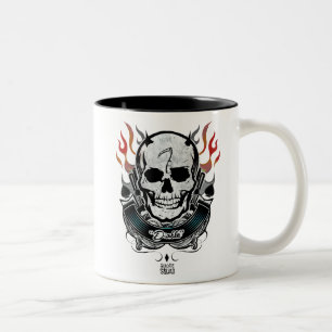 Suicide Squad   Diablo Skull & Flames Tattoo Art Two-Tone Coffee Mug