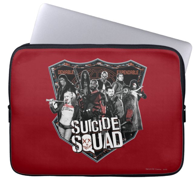 Suicide Squad | Group Badge Photo Laptop Sleeve (Front)