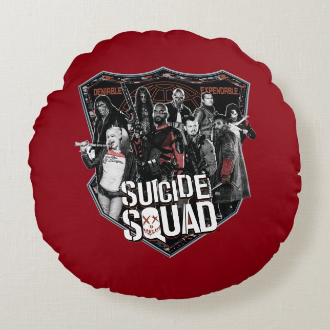Suicide Squad | Group Badge Photo Round Cushion (Front)