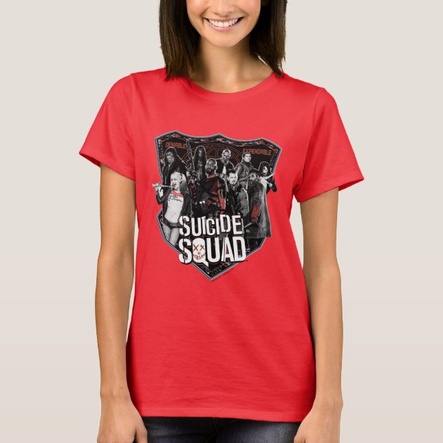 Suicide Squad | Group Badge Photo T-Shirt (Front)
