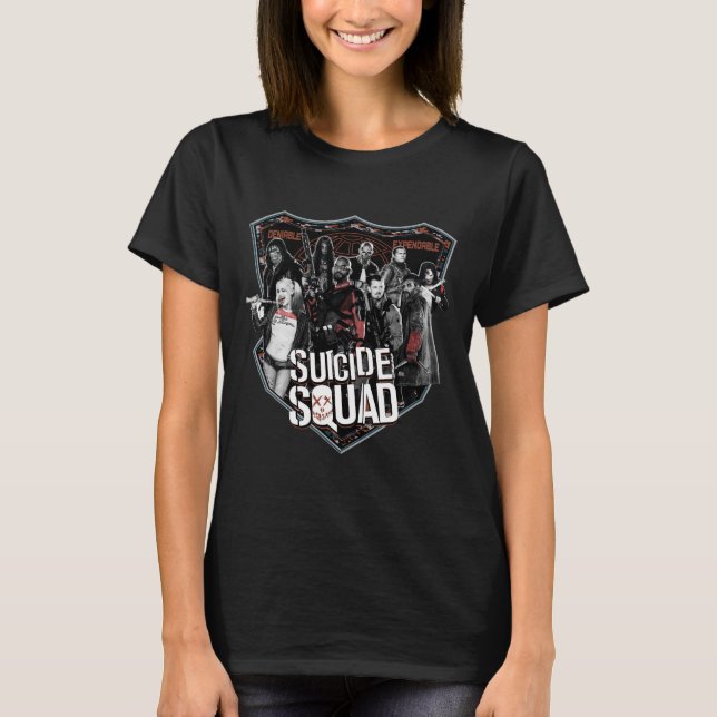 Suicide Squad | Group Badge Photo T-Shirt (Front)